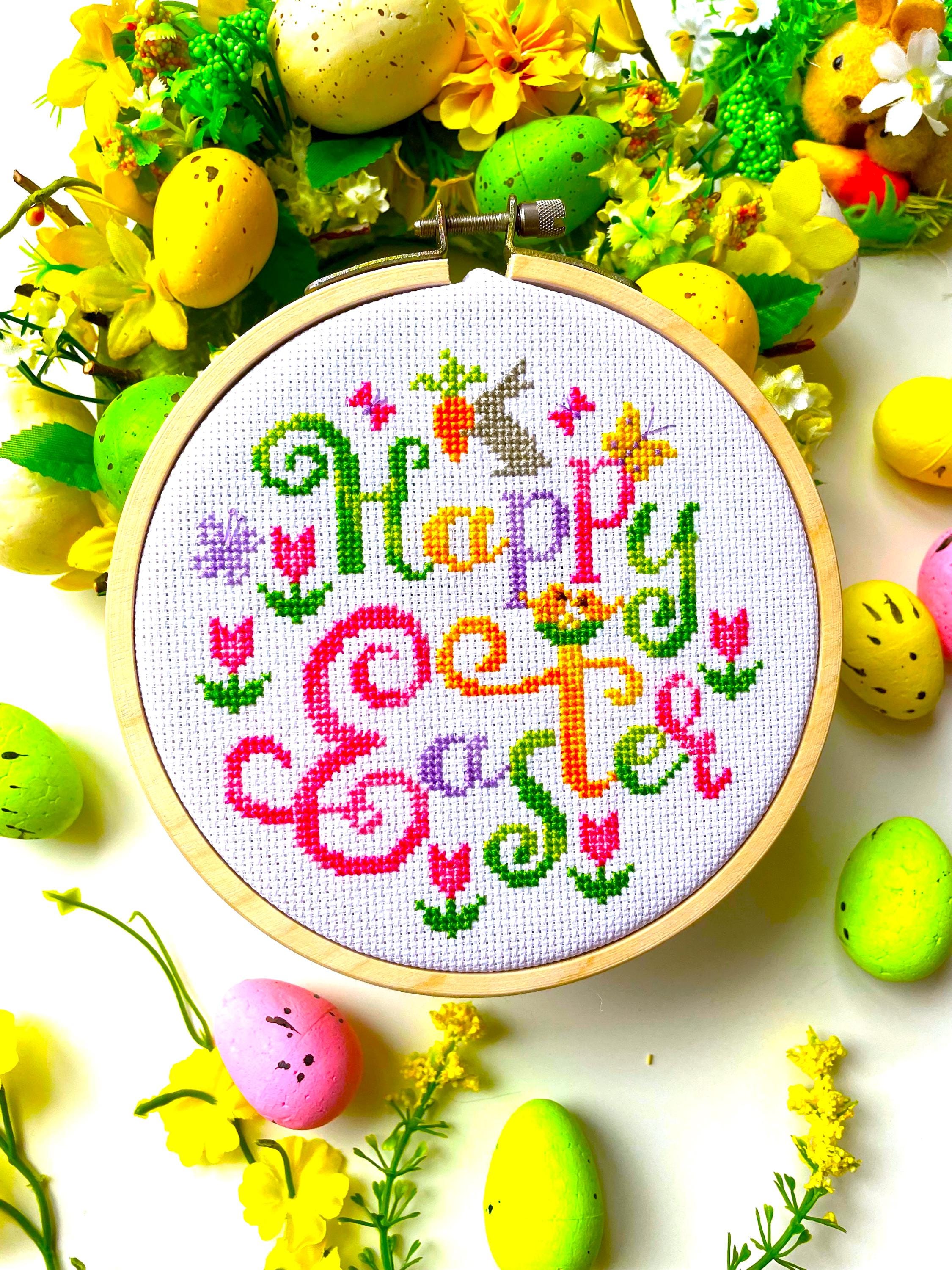 HAPPY EASTER Ornament Cross Stitch Pattern PDF by Sunflowercrossstitch ...