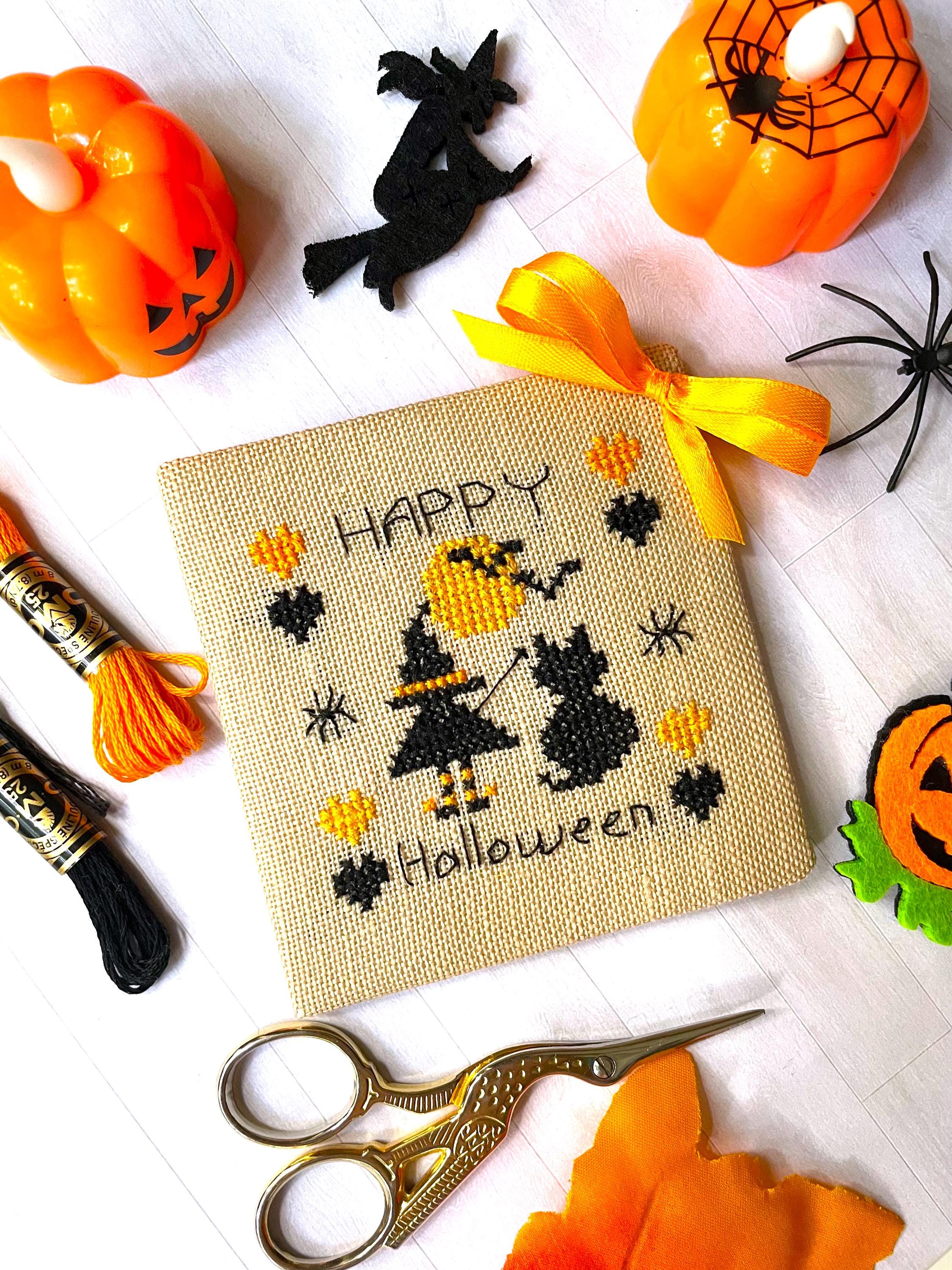 Hexe, Fire, Cauldron Viktorianisches Halloween Kreuzstich-Muster - Papier-Chart Für 14-Count Stoff, 35,6 X 25,4 Cm