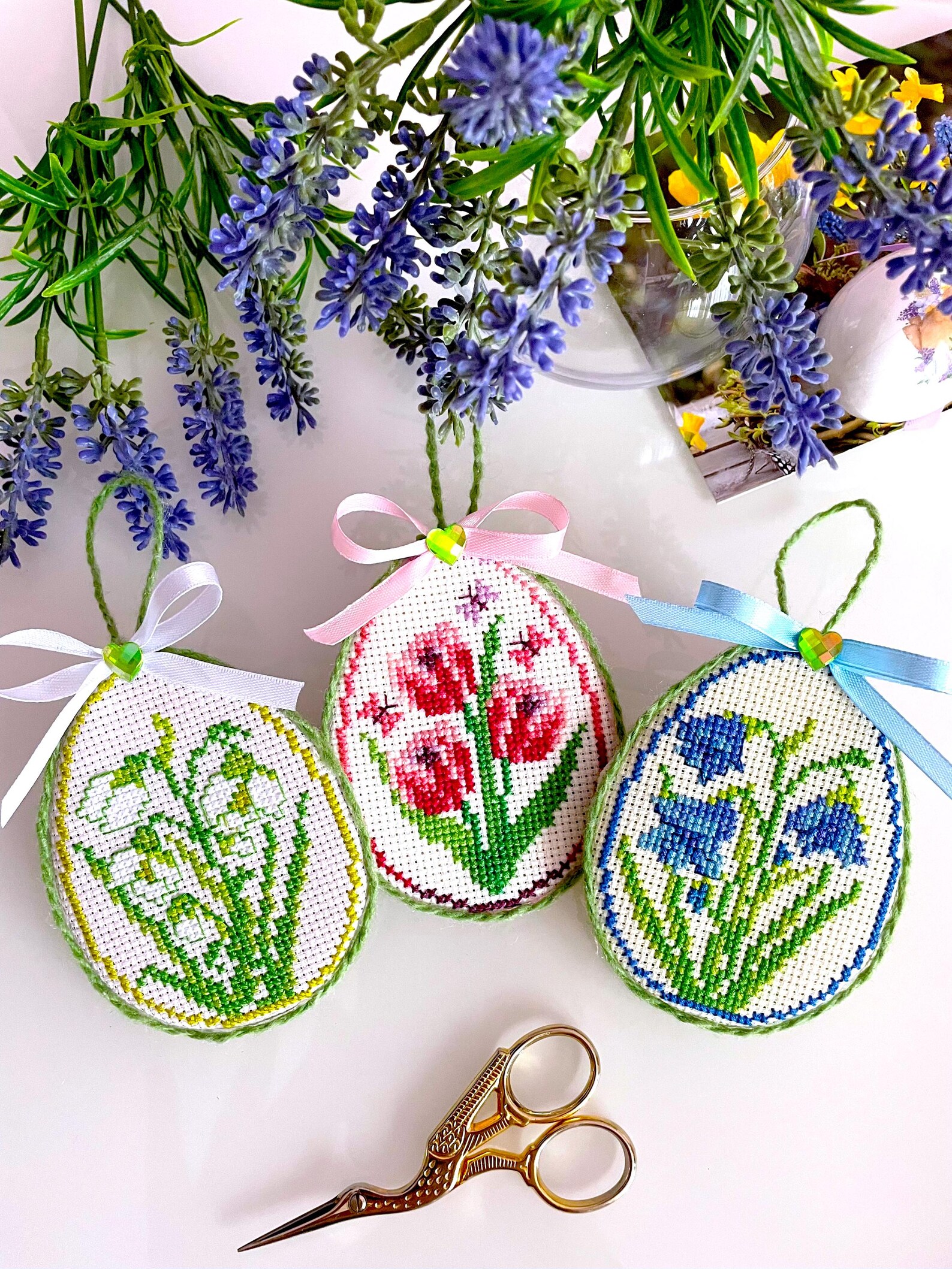 WILD FLOWERS Easter Eggs Trio Cross Stitch Pattern PDF by ...