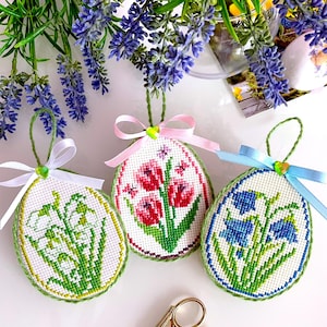 WILDE BLOEMEN Paaseieren Trio Kruissteekpatroon PDF by SunflowerCrossStitch - CrossStitchingForFun