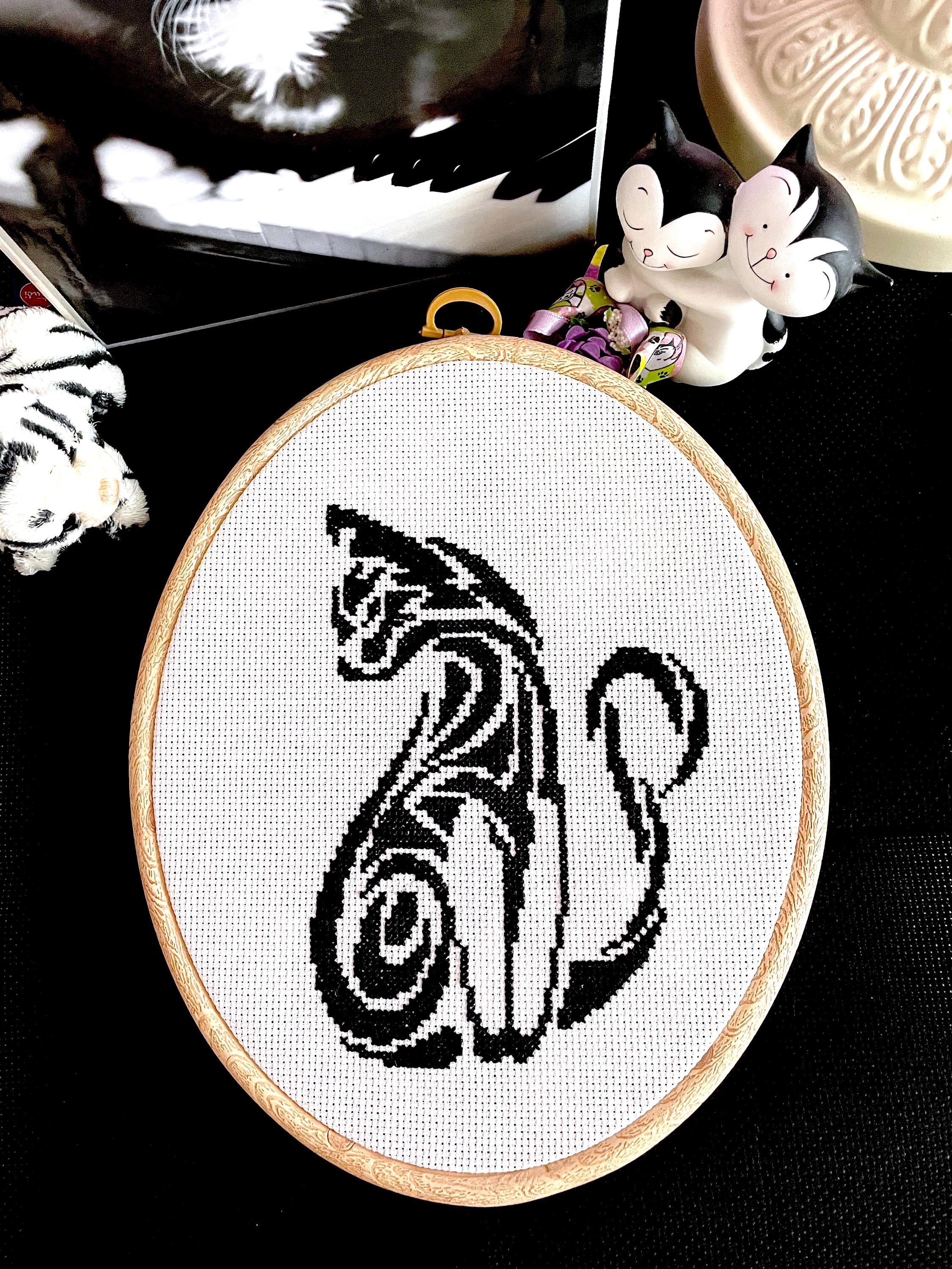 BLACK CAT Cross Stitch Pattern PDF by Sunflowercrossstitch