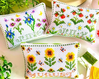 SUMMER CALENDAR Months Trio  Cross Stitch Pattern PDF by SunflowerCrossStitch - CrossStitchingForFun