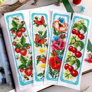 Set van 4 ZOMERBLADWIJZERS Kruissteekpatroon PDF by SunflowerCrossStitch - CrossStitchingForFun