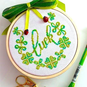 Bunter St.Patrick's Day GLÜCK Kreuzstichmuster PDF von SunflowerCrossStitch - CrossStitchingForFun
