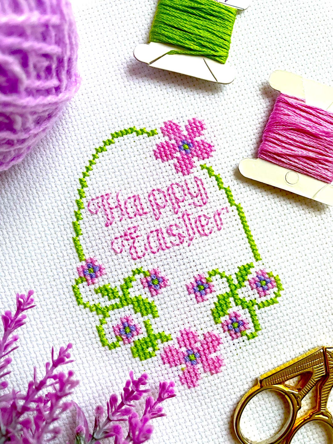 FLORAL EASTER Egg Cross Stitch Pattern PDF by Sunflowercrossstitch ...