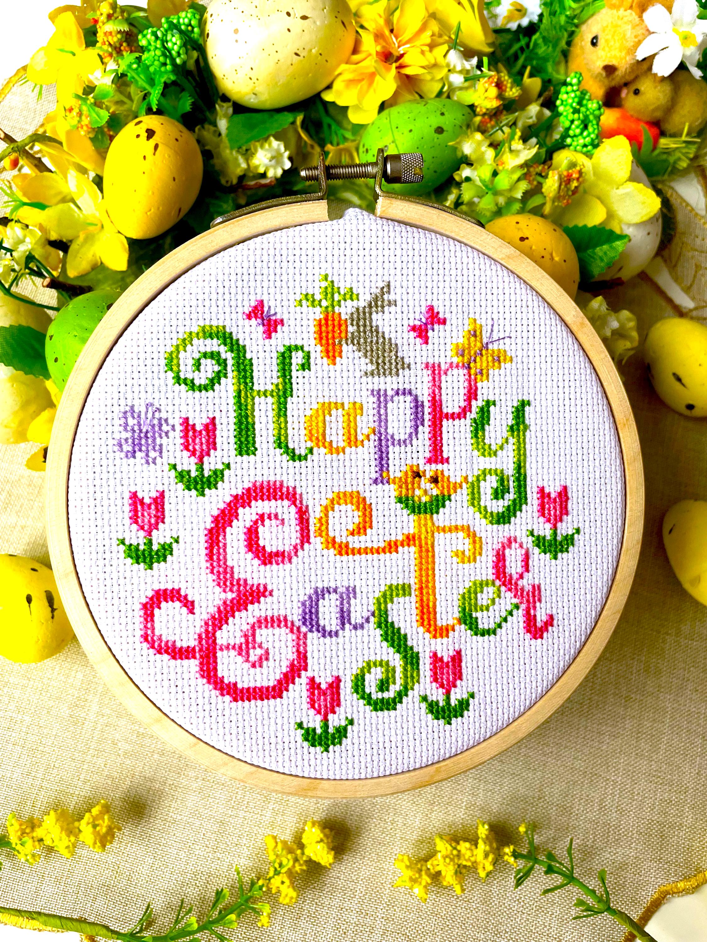 HAPPY EASTER Ornament Cross Stitch Pattern PDF by Sunflowercrossstitch ...