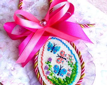 BUTTERFLY EASTER EGG Cross Stitch Pattern Pdf by SunflowerCrossStitch - CrossStitchingForFun