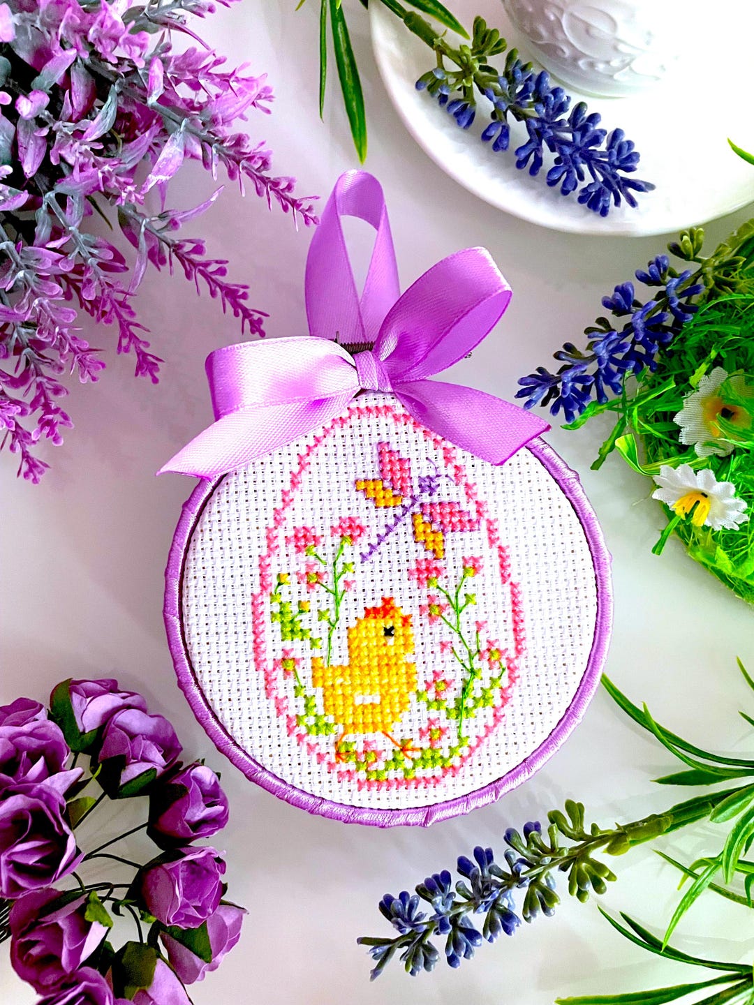 Chicken and Dragonfly EASTER EGG Cross Stitch Pattern PDF by ...