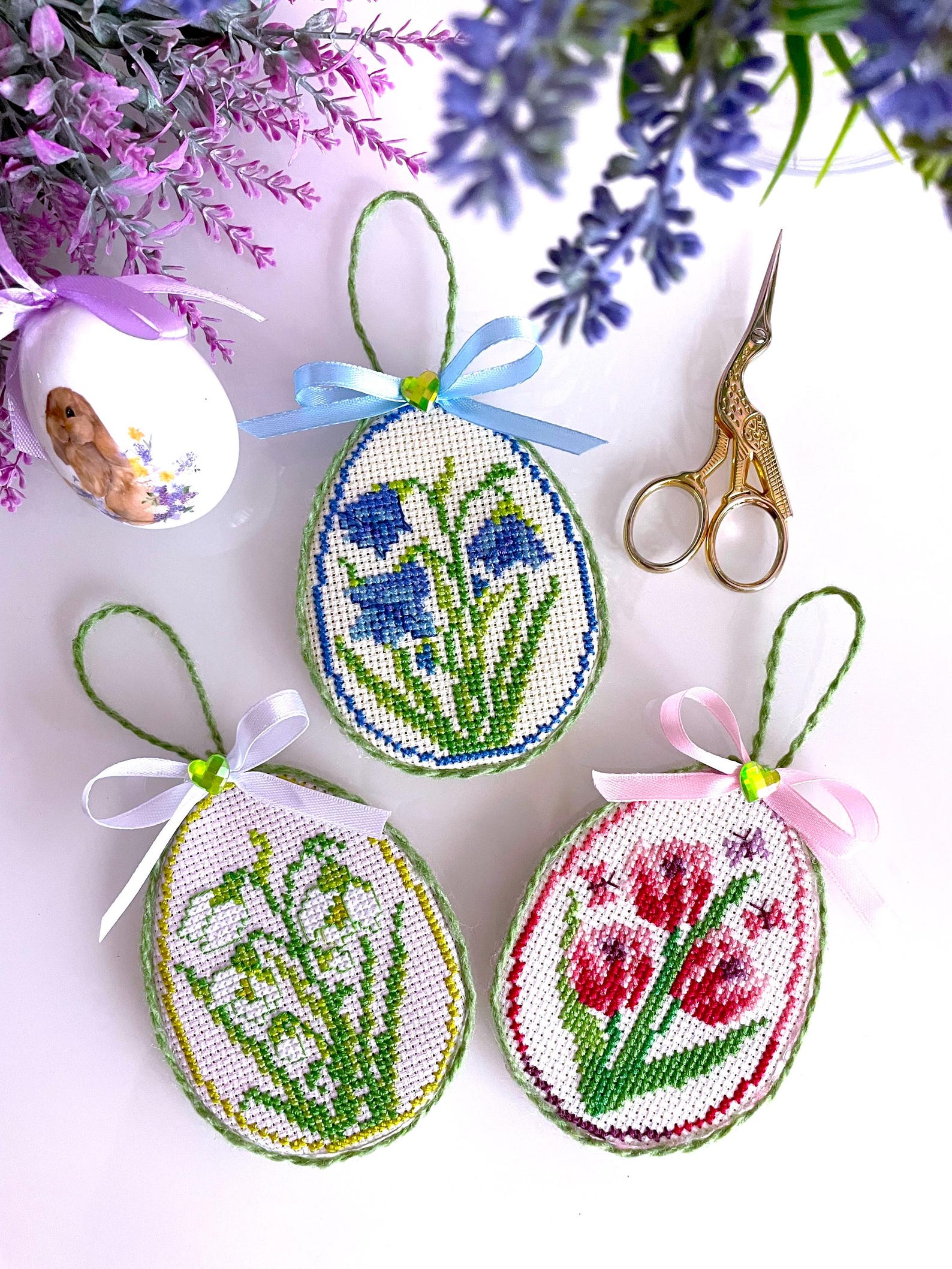 WILD FLOWERS Easter Eggs Trio Cross Stitch Pattern PDF by ...