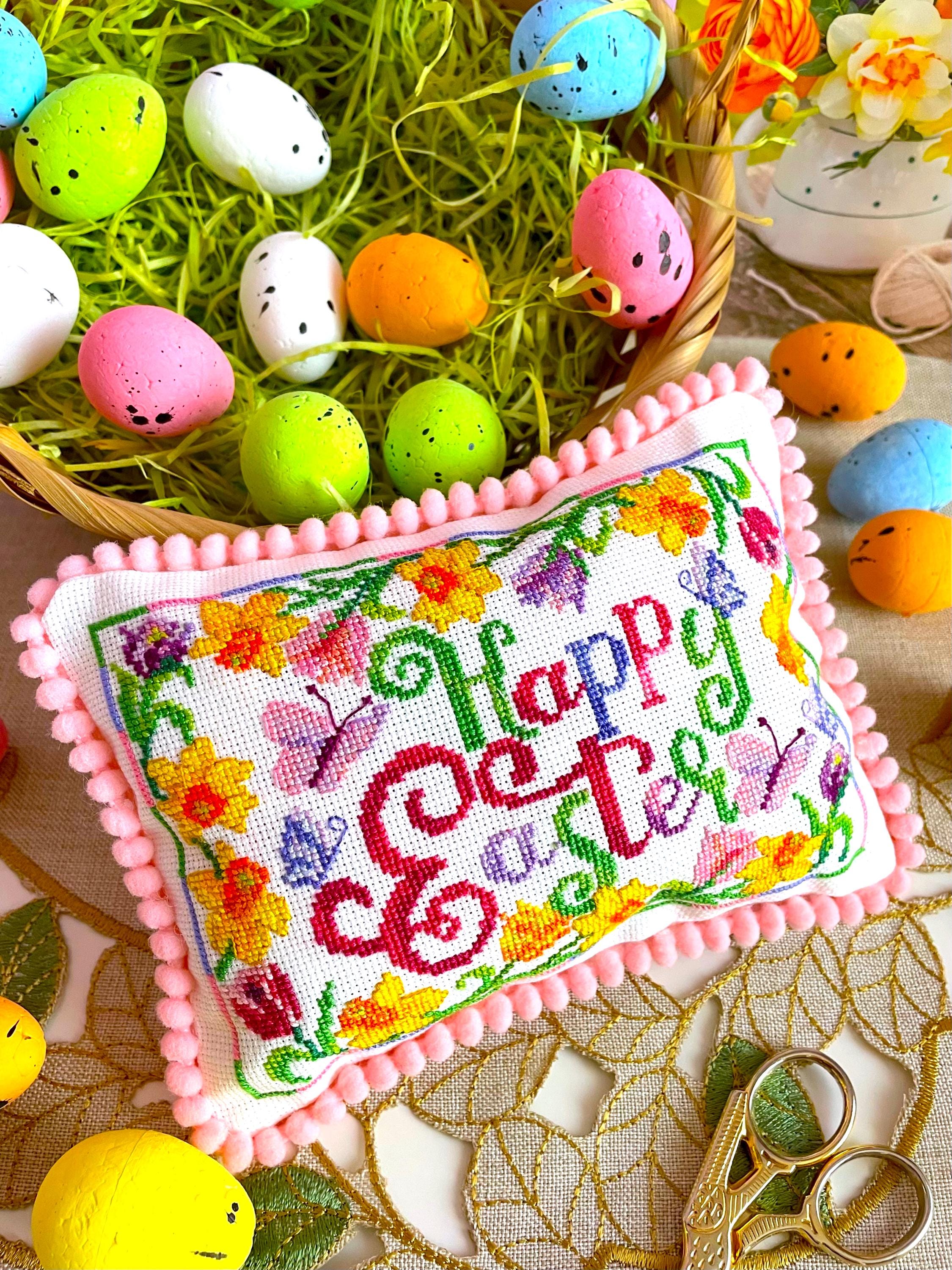 HAPPY EASTER FLORAL Ornament Cross Stitch Pattern Pdf by ...
