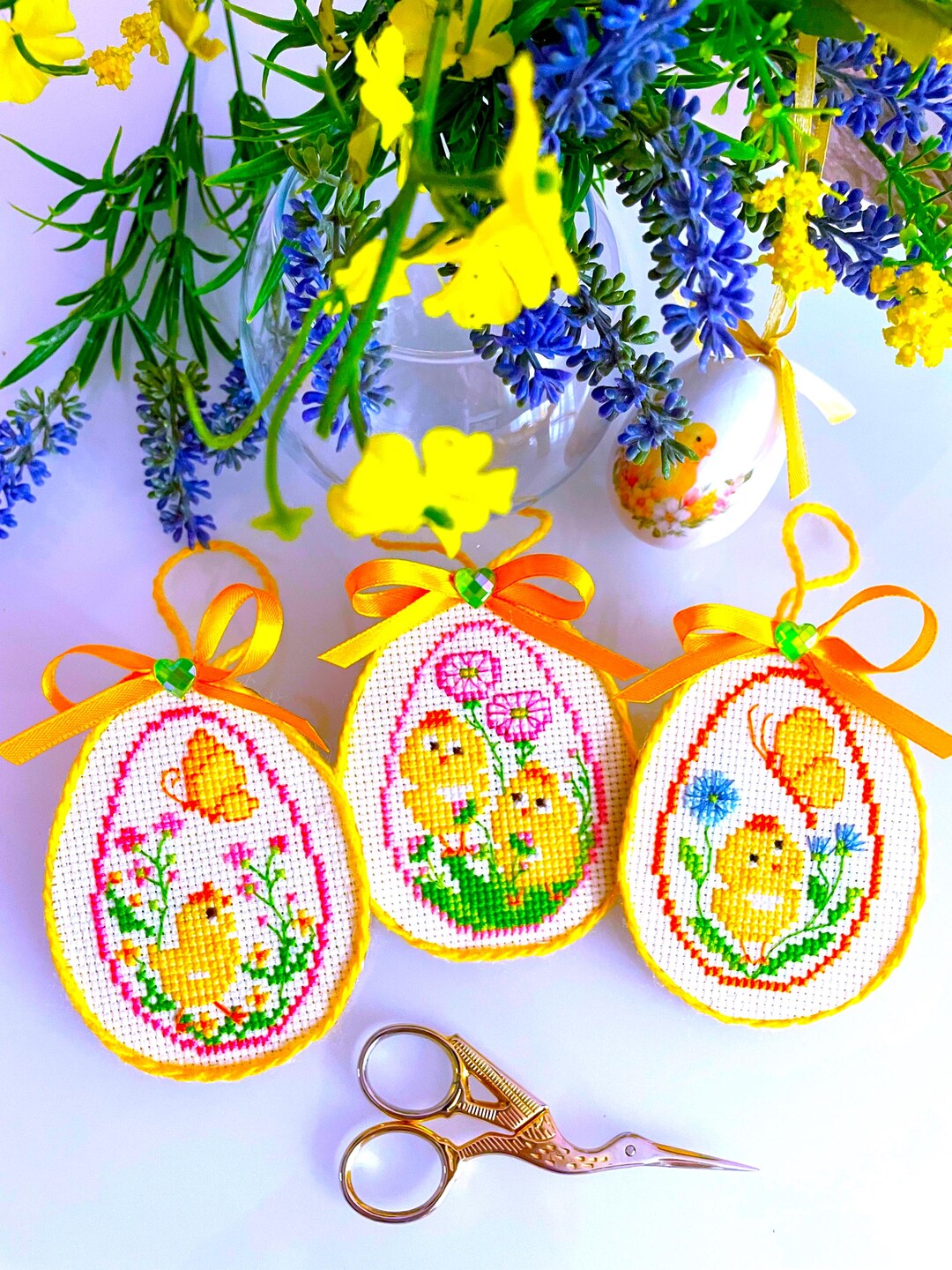 CHICKEN EASTER EGGS Trio Cross Stitch Pattern Pdf by ...