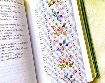 Patrón de punto de cruz PDF para marcapáginas de verano con encaje multicolor de SunflowerCrossStitch CrossStitchingForFun