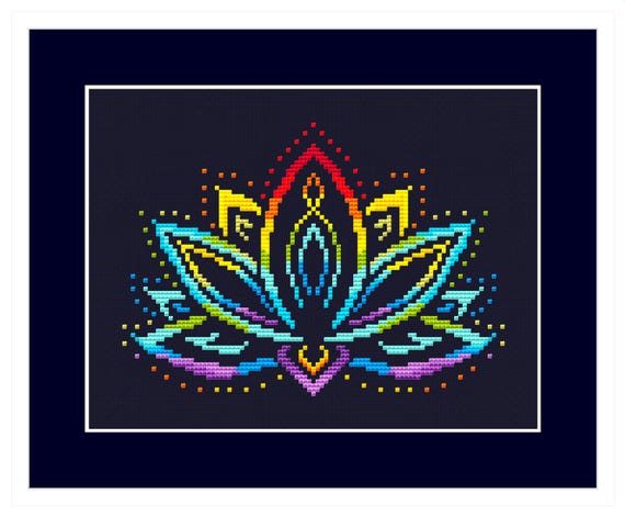 SPARKLING LOTUS Cross Stitch Pattern PDF by