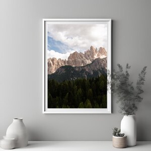 Dolomites Mountain Print, Italian Alps Wall Art, Nature Landscape Decor, Scenic Italy Photography