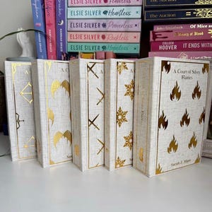 A Court of Thorns and Roses Series book rebind - ACOTAR by Sarah J. Maas | Handmade Classic Clothbound Hardback Set | Rebound Fantasy Books