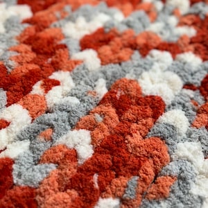 Multi-color Hand Knit chunky blanket, chunky throw, cozy, winter, fall