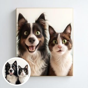 Digital Cartoon Pet Portrait, Fun Gift for Pet Lovers, Pet Memorials, Personalized Pet Art, Cartoon Drawings, Dog and Cat Painting
