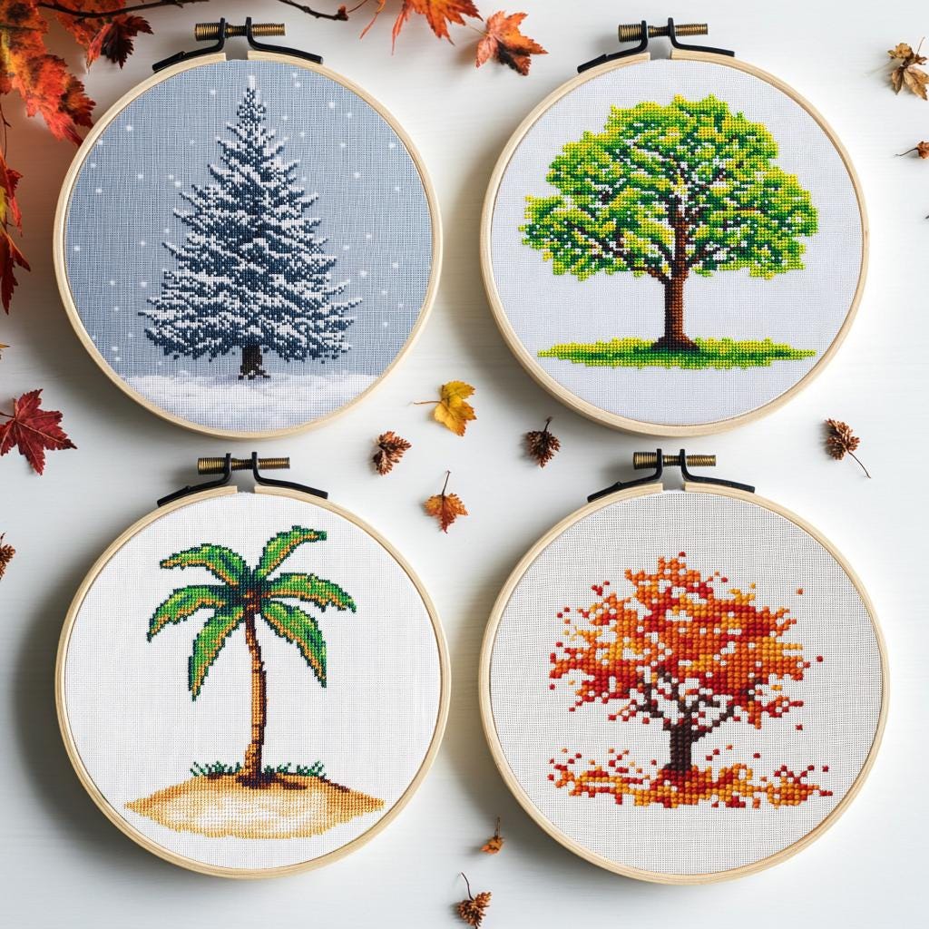 4 Seasons Set Cross Stitch Pattern - PDF Pattern - Etsy