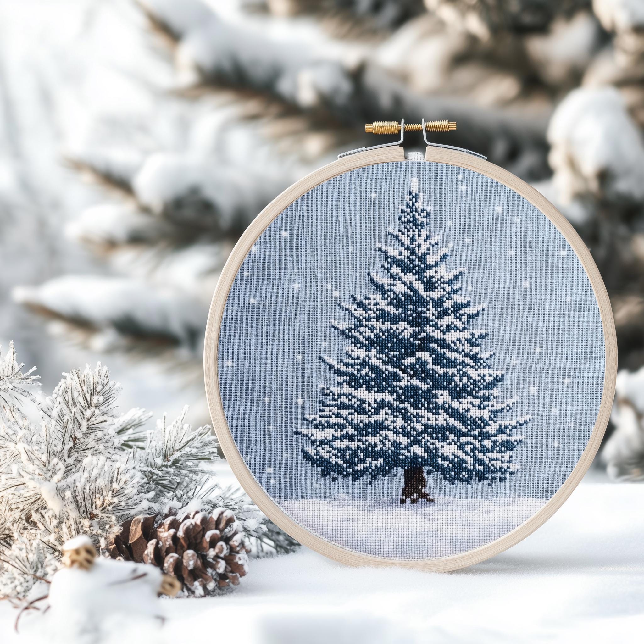 Winter Tree Cross Stitch Pattern – Easy Christmas Tree PDF Download - Etsy