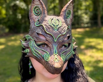Luxury Red Fox Mask, Unisex Adult Fox Mask, Woodland Animals