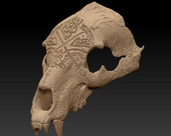 Bear Skull Shoulder Mount STL File