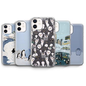 Funda para teléfono con diseño de pingüino, con un bonito diseño de pájaro ártico, para iPhone, Samsung y Google Pixel.