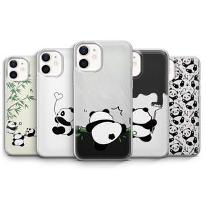 Bonita funda de panda con diseño de bambú, animal salvaje, oso y mamífero para iPhone 16e, Samsung S25 y Google Pixel 9A.