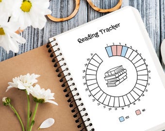 Reading Tracker - Printable Book Log, Challenge Journal Page, Organized Planner for Book Lovers