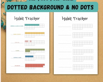 Habit Tracker - Druckbare Monatsplaner Seite | Fitness, Gesundheit & Ziel-Tracker | A3, A4, A5 Größen