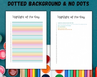 Highlight of the Day  |  Daily Highlight Journal Page | Printable Memory & Gratitude Tracker | Positive Reflection Planner