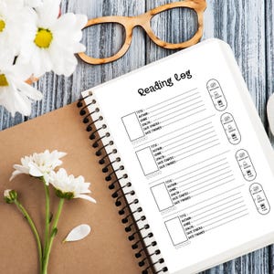 Book Journal - Printable Reading Log Tracker | Digital Download for Readers & Habit Tracker Planner Page