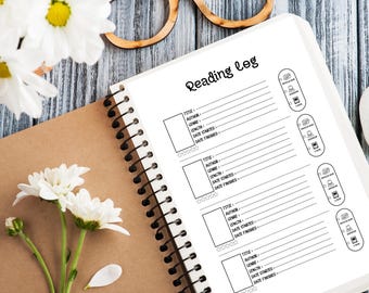 Book Journal - Printable Reading Log Tracker | Digital Download for Readers & Habit Tracker Planner Page