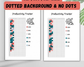 Printable Productivity Tracker – Goal Planner, Progress Chart (A3, A5, Standard PDF)