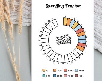 Printable Spending Tracker – Finance Planner, Monthly Budget (Digital Download)