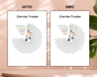 Roue de suivi de l'exercice : journal de remise en forme imprimable (téléchargement numérique)