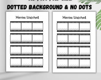 Tracker di film stampabile – Modello di diario cinematografico (download digitale)