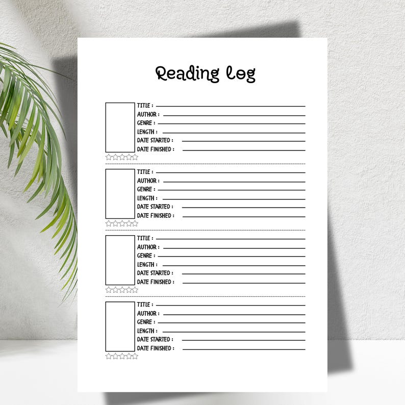 Book Journal - Printable Reading Log Tracker | Digital Download for ...