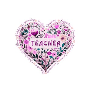 Floral Teacher PNG | Teacher Appreciation Gift | Spring Wildflowers Teacher Shirt Design | Boho Teacher Sublimation | Digital Download