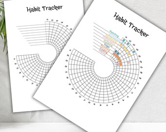 Habit Tracker Printable: Monthly Goal Setting, Self-Improvement (A3 A4 A5 PDF)