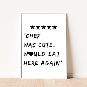 Funny Chef Review Print: Quirky Kitchen Poster (Digital Download)