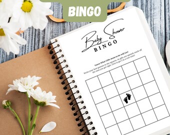 Minimalist Baby Shower Bingo Game | Gender Neutral, Boho (PDF Pattern)