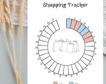Printable Shopping Tracker – Habit and Spending Log (A3, A4, A5 PDF)