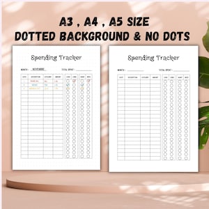Spending Tracker - Digital Printable Journal Page | Expense Log | Monthly Budget Planner | Finance Tracker | Money Management