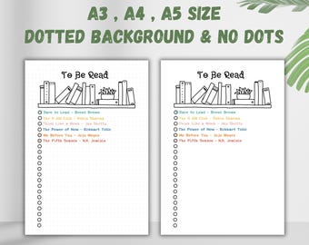 TBR List Printable – Reading Habit Tracker (A3, A5, Standard PDF)