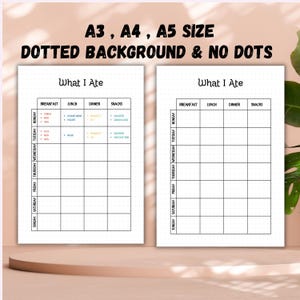 What I Ate - Printable Food Diary | Meal Tracker | Daily Food Journal | Planner Page | Digital Download