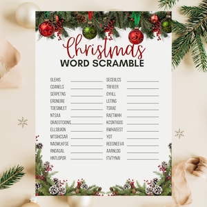 Word Scramble Christmas Game | Printable Holiday Activity | Family Fun & Instant Download for Festive Parties