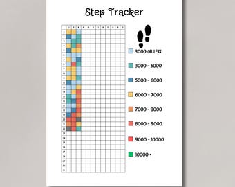 Printable Step Tracker Yearly – Fitness Goal Planner (Digital Download)