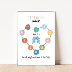 Breathing Exercise Poster: Calming Technique, Therapy Decor (Digital Download)