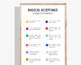 Radical Acceptance Poster: DBT Affirmations, Therapist Office Decor (Digital Download)