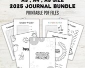 2025 JOURNAL BUNDLE - Printable Journal Bundle, Digital Planner Pages A3, A4 & A5 Size, Value Pack of 47 Creative Pages
